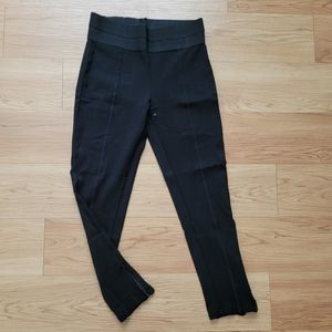 Zara Basic Elastic Band Zipper Black Leggings